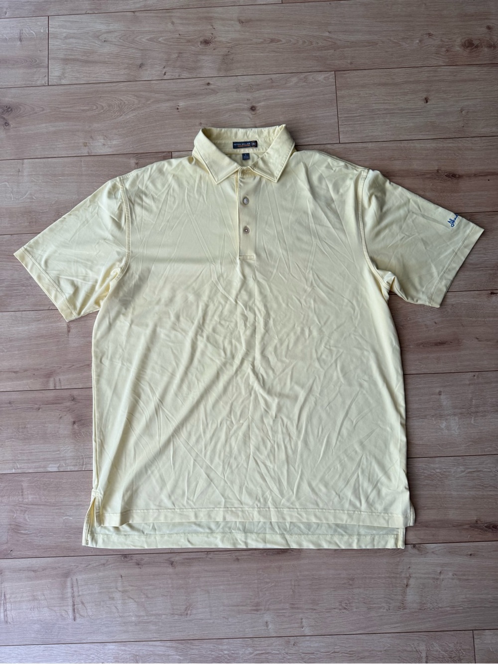 Peter Millar Summer Comfort Yellow Polo Shirt Golf Shady Oaks Large